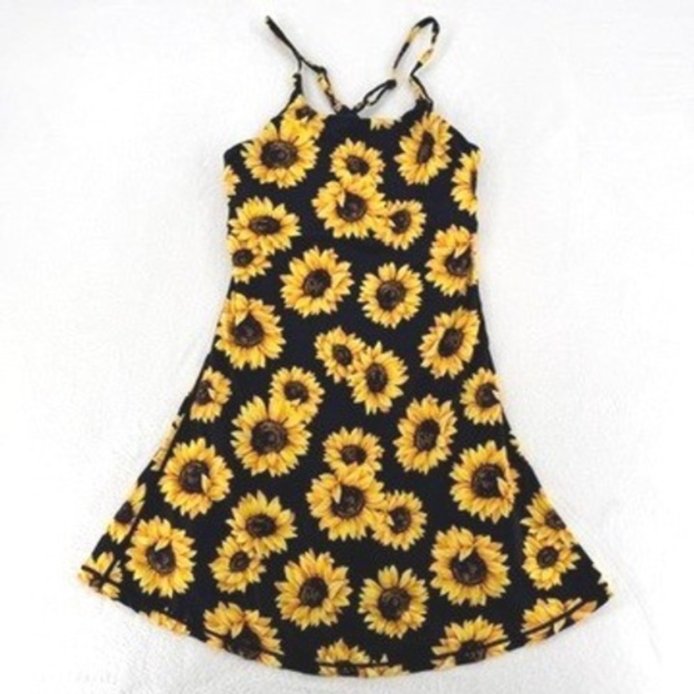 CVG Sunflower Athletic Dress Built-In Shorts Skort Dress S